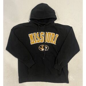 Vintage Mizzou Missouri Tigers‎ Embroidered Sweatshirt Hoodie Mens Size M Black